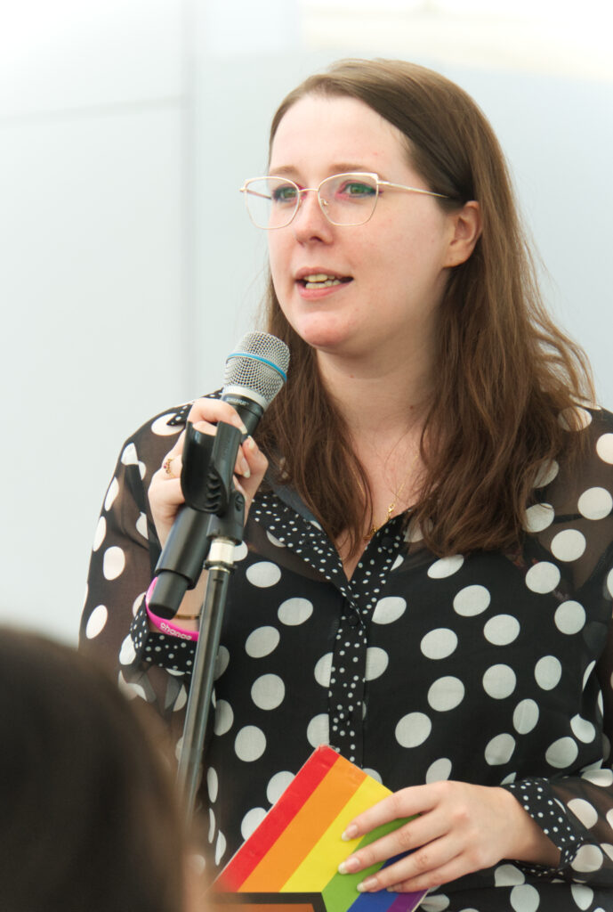 Portrait of Emma Roddick, Minister for Equalities, Migration, and Refugees.