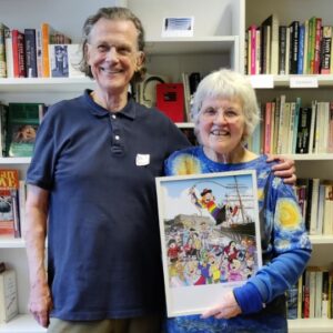 Bob Orr and Sigrid Nielsen at the launch of the Lavender Menace queer books archive in June 2022. Photograph Thomas Anderson-Thatcher.
