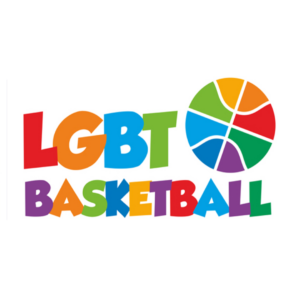 A basketball with rainbow colours