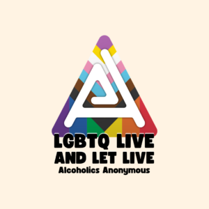 A triangle in the Progress flag colours with a letter A in the middle