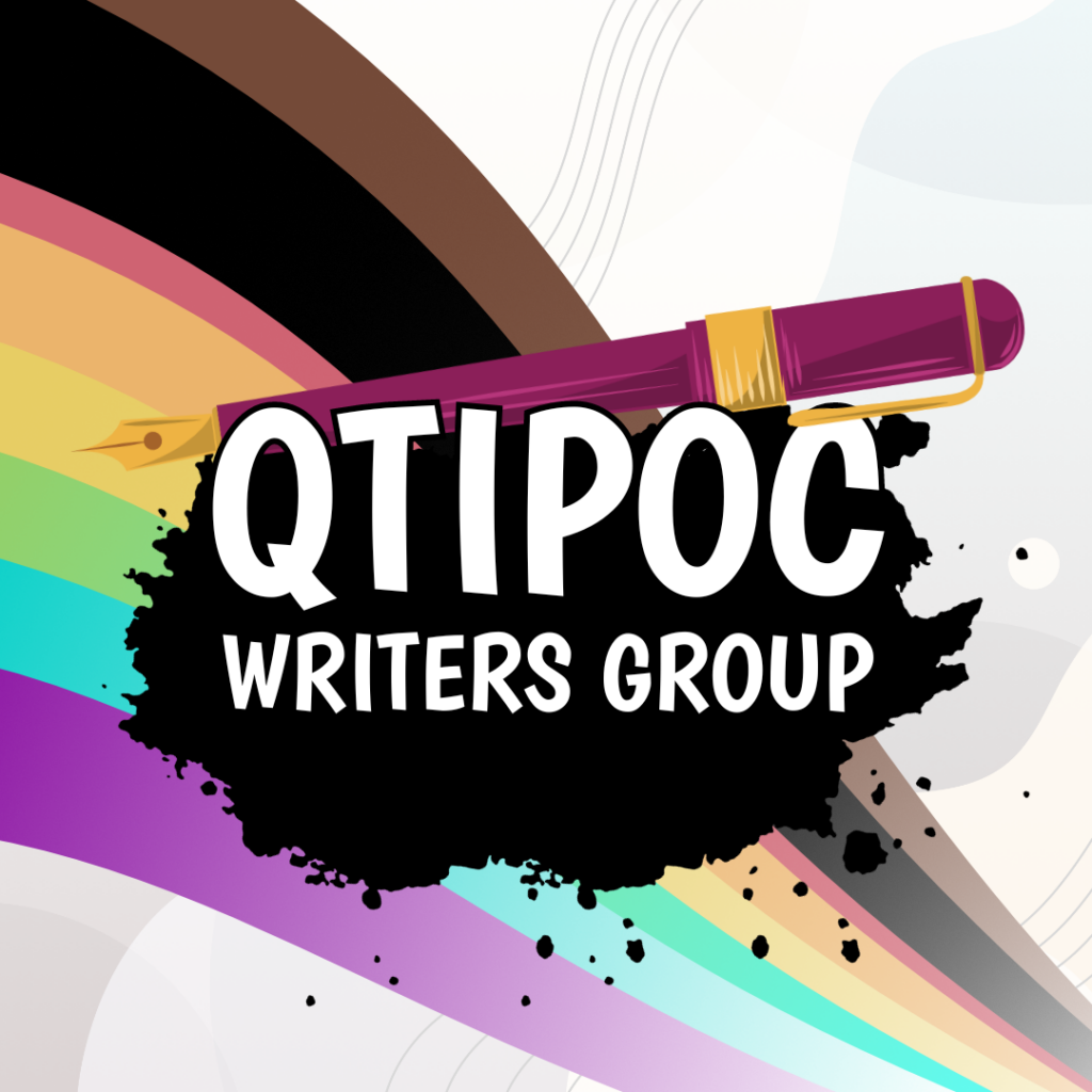 Black ink stain with a pen and rainbow