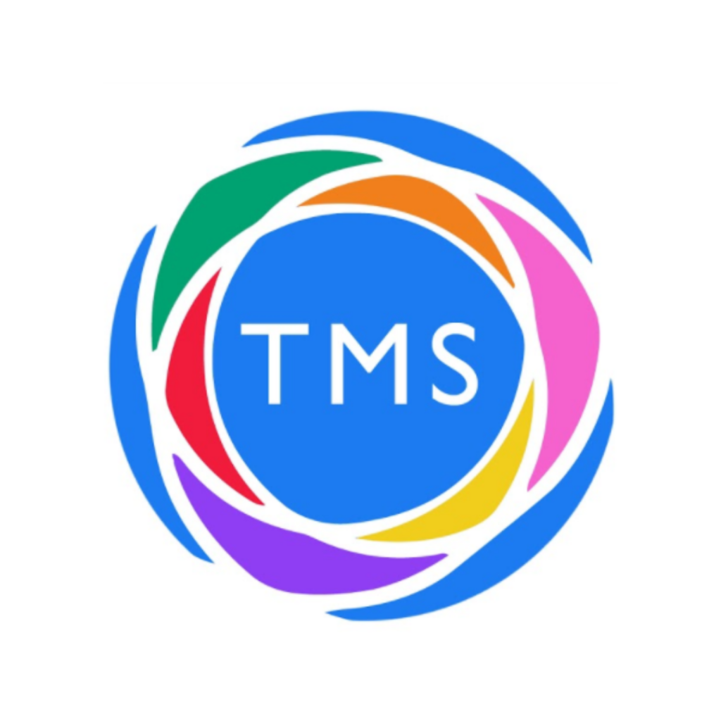 Abstract forms coming into a circle with text 'Trans Masculine Scotland'