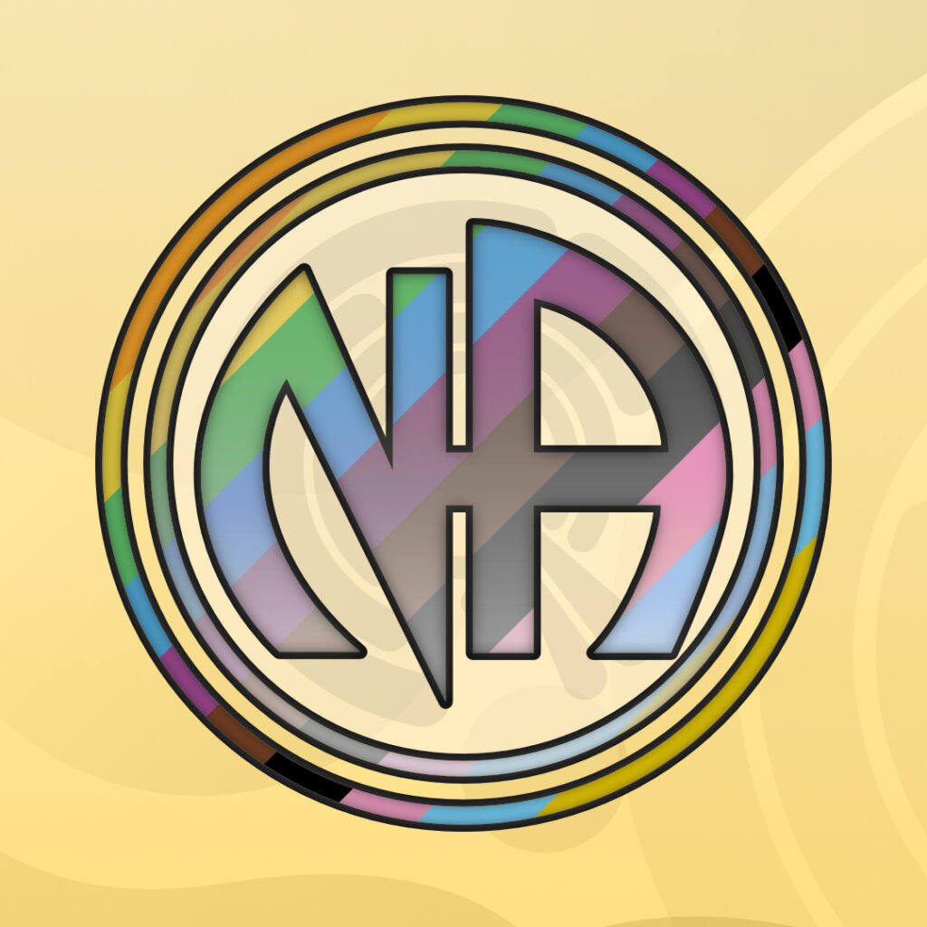 The Narcotic Anonymous logo with rainbow colours