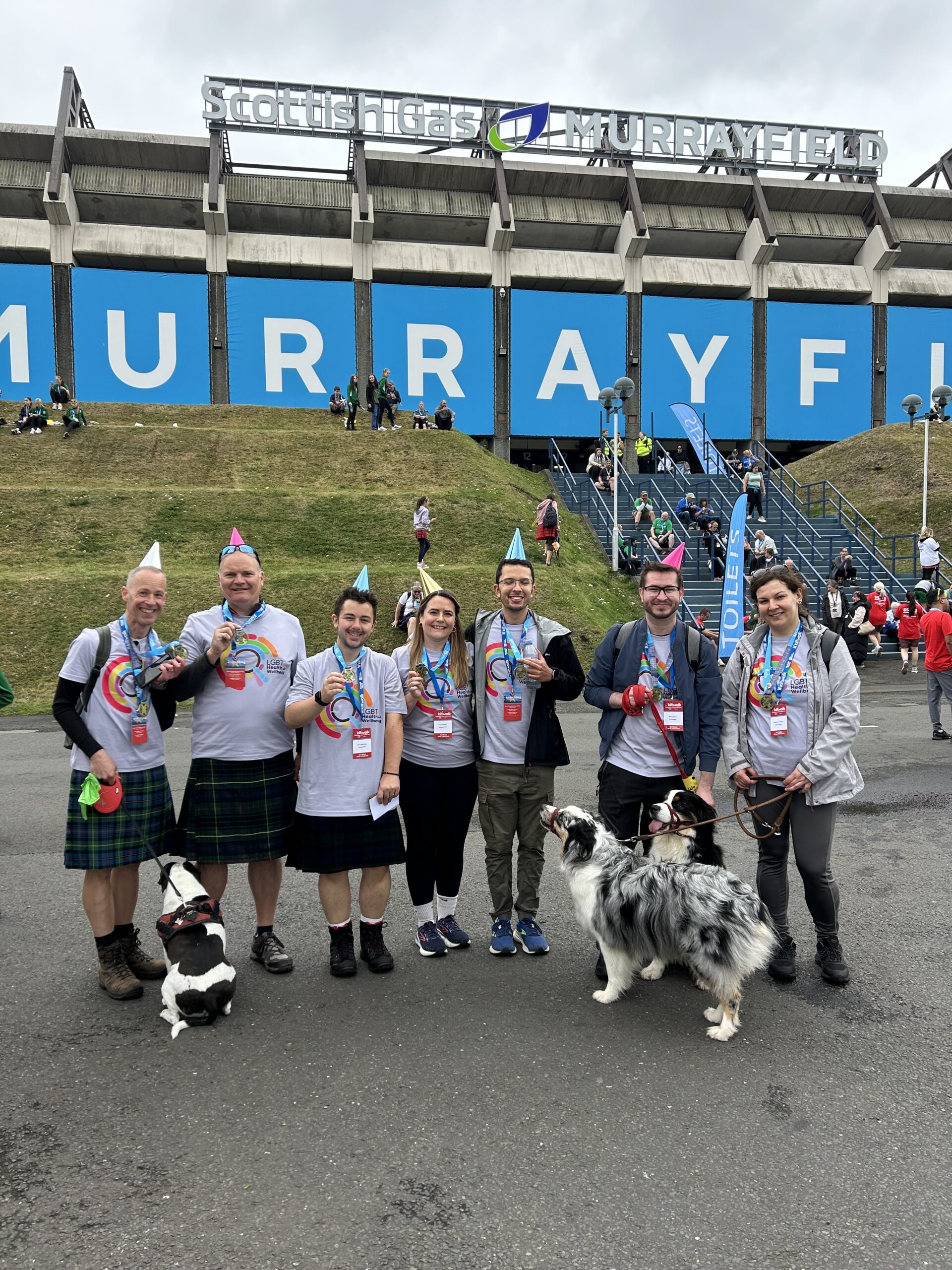 A group of kiltwalkers at Kiltwalk Edinburgh in 2025